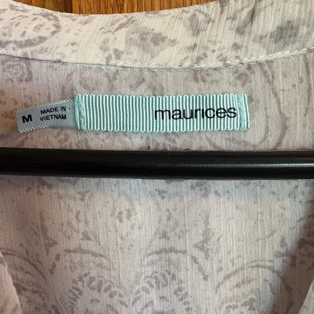Maurices White Paisley Sheer Blouse - Picture 3 of 5